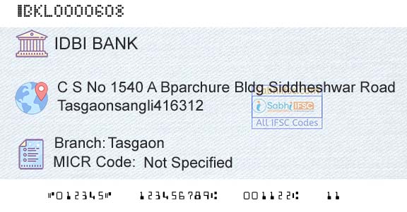 Idbi Bank TasgaonBranch 