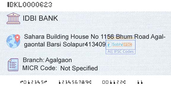 Idbi Bank AgalgaonBranch 
