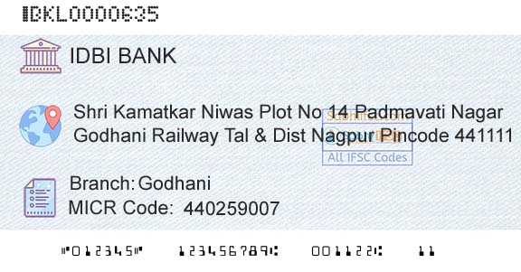 Idbi Bank GodhaniBranch 