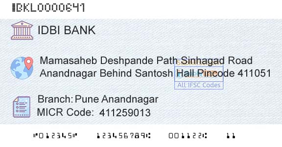 Idbi Bank Pune AnandnagarBranch 