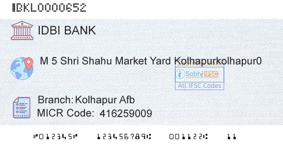 Idbi Bank Kolhapur AfbBranch 