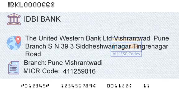 Idbi Bank Pune VishrantwadiBranch 