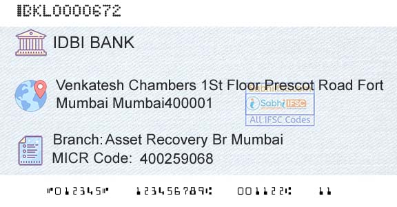 Idbi Bank Asset Recovery Br MumbaiBranch 