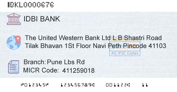 Idbi Bank Pune Lbs RdBranch 