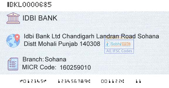 Idbi Bank SohanaBranch 
