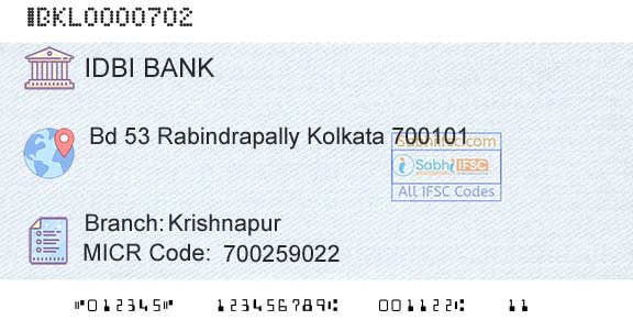 Idbi Bank KrishnapurBranch 