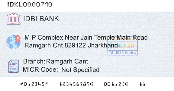 Idbi Bank Ramgarh CantBranch 