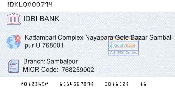 Idbi Bank SambalpurBranch 