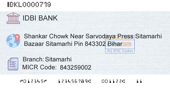 Idbi Bank SitamarhiBranch 