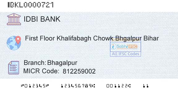 Idbi Bank BhagalpurBranch 
