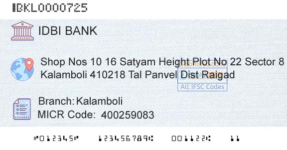 Idbi Bank KalamboliBranch 