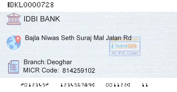 Idbi Bank DeogharBranch 
