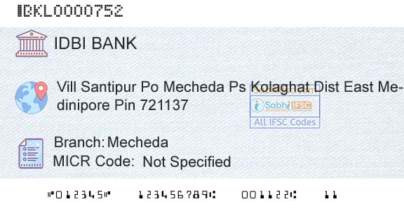 Idbi Bank MechedaBranch 