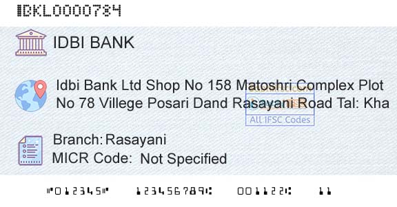 Idbi Bank RasayaniBranch 