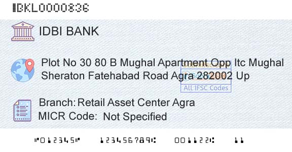 Idbi Bank Retail Asset Center AgraBranch 
