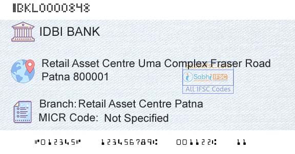 Idbi Bank Retail Asset Centre PatnaBranch 