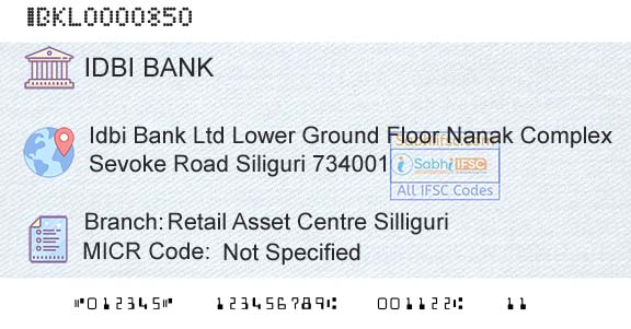 Idbi Bank Retail Asset Centre SilliguriBranch 