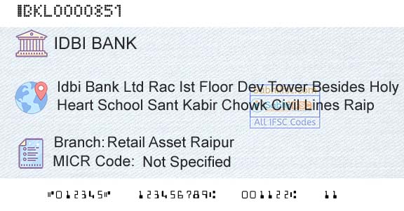 Idbi Bank Retail Asset RaipurBranch 