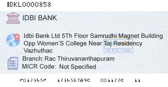 Idbi Bank Rac ThiruvananthapuramBranch 