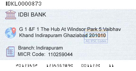 Idbi Bank IndirapuramBranch 