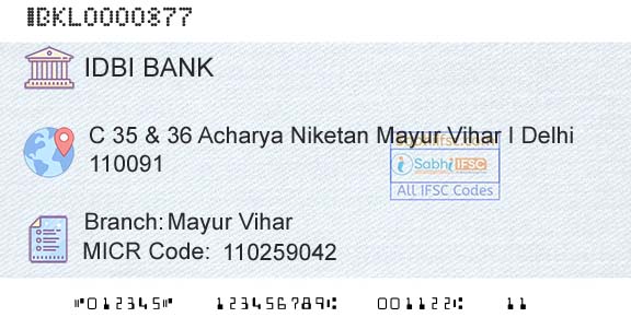 Idbi Bank Mayur ViharBranch 