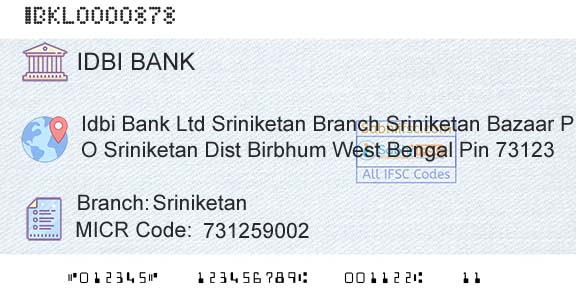 Idbi Bank SriniketanBranch 