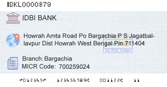 Idbi Bank BargachiaBranch 