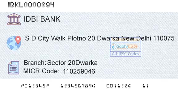 Idbi Bank Sector 20dwarkaBranch 