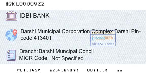 Idbi Bank Barshi Muncipal ConcilBranch 