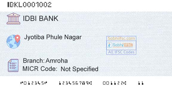 Idbi Bank AmrohaBranch 