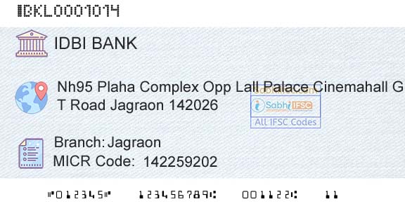 Idbi Bank JagraonBranch 