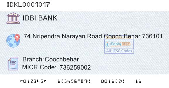 Idbi Bank CoochbeharBranch 