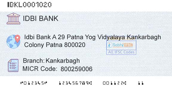 Idbi Bank KankarbaghBranch 