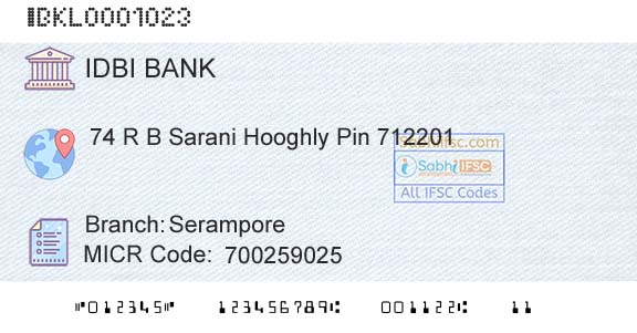 Idbi Bank SeramporeBranch 
