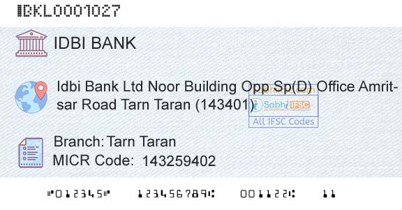 Idbi Bank Tarn TaranBranch 