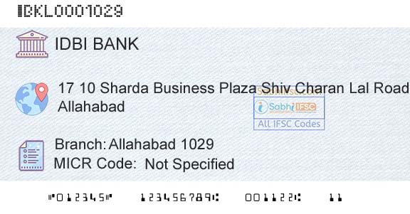 Idbi Bank Allahabad 1029Branch 
