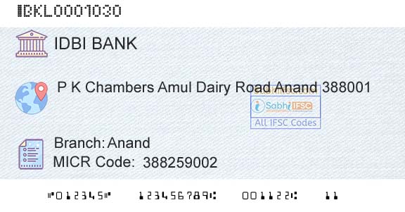 Idbi Bank AnandBranch 