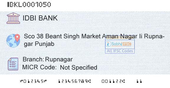 Idbi Bank RupnagarBranch 