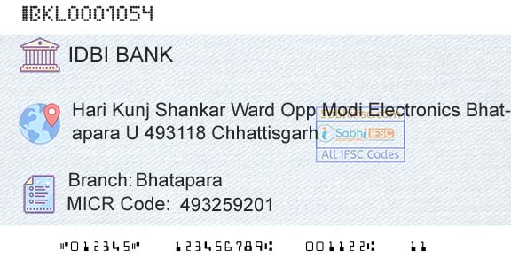 Idbi Bank BhataparaBranch 