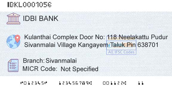Idbi Bank SivanmalaiBranch 