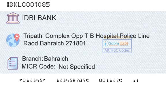 Idbi Bank BahraichBranch 