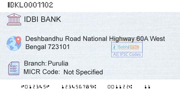 Idbi Bank PuruliaBranch 