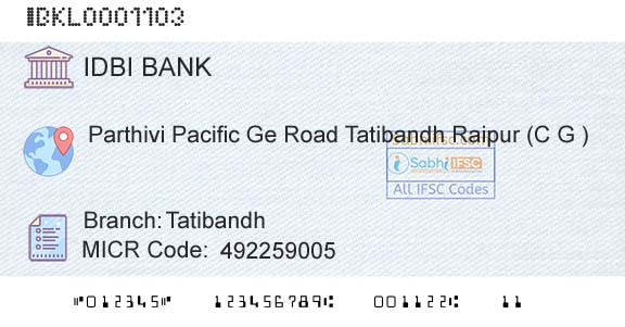 Idbi Bank TatibandhBranch 