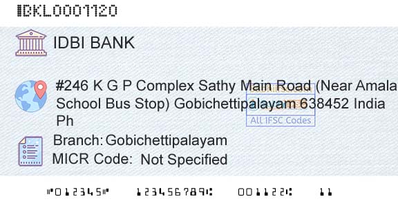 Idbi Bank GobichettipalayamBranch 