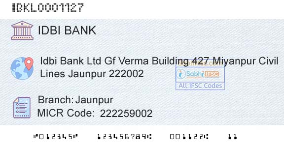 Idbi Bank JaunpurBranch 