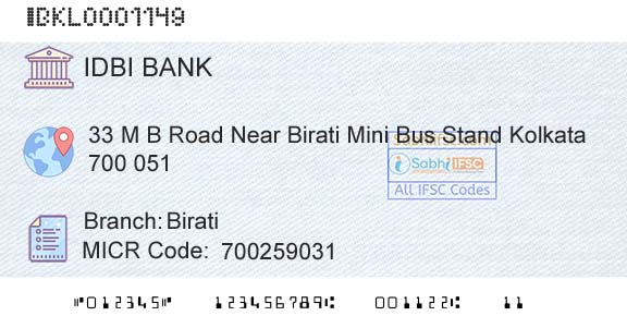 Idbi Bank BiratiBranch 