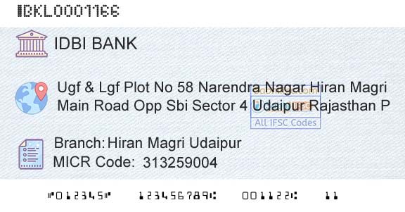 Idbi Bank Hiran Magri UdaipurBranch 