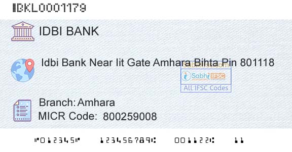 Idbi Bank AmharaBranch 