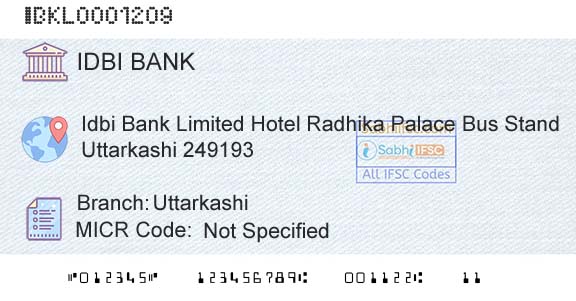 Idbi Bank UttarkashiBranch 