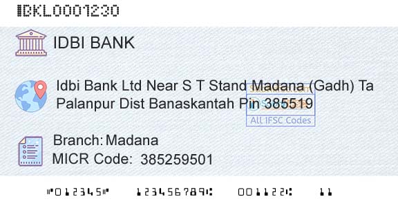 Idbi Bank MadanaBranch 